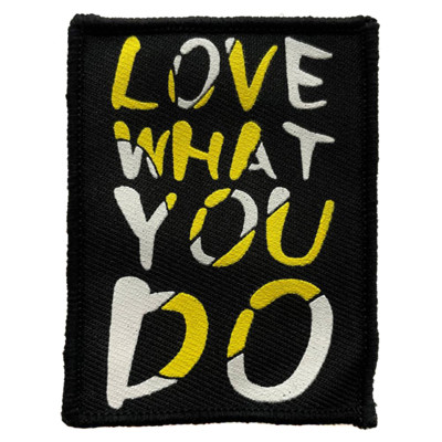 Нашивка Love what you do желтый 7*5,5см0